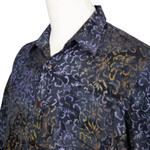 Men's batik rayon shirt, 'Purple Floral' - Men's Handcrafted Rayon Shirt with Purple Batik Pattern