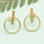 Gold-plated drop earrings, 'Ethereal Sweetness' - Abstract 18k Gold-Plated Brass Drop Earrings from Bali
