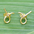 Gold-plated button earrings, 'Future Ribbons' - Modern 18k Gold-Plated Brass Button Earrings from Bali