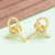 Gold-plated button earrings, 'Future Ribbons' - Modern 18k Gold-Plated Brass Button Earrings from Bali