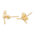 Gold-plated button earrings, 'Future Ribbons' - Modern 18k Gold-Plated Brass Button Earrings from Bali