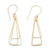 Gold-plated dangle earrings, 'Pyramid Queen' - 18k Gold-Plated Brass Triangle Dangle Earrings from Bali
