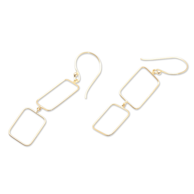 Vergoldete Ohrhänger – Ohrhänger aus 18 Karat vergoldetem Messing mit geometrischen Motiven