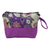 Bolsa cosmética batik de algodón, 'Púrpura floreciente' - Bolsa cosmética de algodón hecha a mano en púrpura con patrón Batik