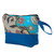 Cotton batik cosmetic bag, 'Flowering Blue' - Handcrafted Cotton Cosmetic Bag in Blue with Batik Pattern