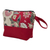 Cotton batik cosmetic bag, 'Flowering Red' - Handcrafted Cotton Cosmetic Bag in Red with Batik Pattern