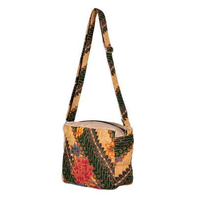 Cotton batik sling, 'Blitar Vibes' - Handcrafted Cotton Sling with Traditional Batik Pattern
