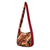 Beaded cotton batik shoulder bag, 'Intense Sawunggaling' - Traditional Beaded Cotton Batik Shoulder Bag in Red thumbail