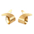 Brass drop earrings, 'Shiny Twists' - Modern Brass Drop Earrings Crafted in Bali