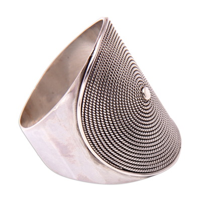 Sterling silver cocktail ring, 'Perspectives' - Modern Sterling Silver Cocktail Ring in a Combination Finish