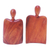 Holzskulptur, (2 Stück) - Handgeschnitzte Suar-Holzskulptur eines Paares (2 Teile)