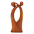 Holzskulptur – Handgeschnitzte Skulptur aus poliertem Suar-Holz, die die Umarmung eines Paares darstellt