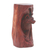 Wood sculpture, 'Watchful Wolf' - Wolf-Themed Hand-Carved Polished Suar Wood Sculpture