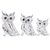 Curated gift set, 'Snowy Owl Charm' - Snowy Owl Necklace Earrings and 3 Figurines Curated Gift Set