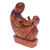 Wood sculpture, 'Mother Care' - Hand-Carved Suar Wood Sculpture of a Mother and her Baby