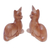 Wood sculptures, 'Feline Reflection' (Set of 2) - Set of 2 Cat-Themed Hand-Carved Jempinis Wood Sculptures (image 2b) thumbail