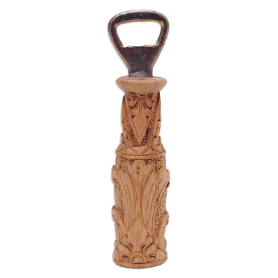 Flaschenöffner aus Holz - Handgeschnitzter Flaschenöffner aus traditionellem Jempinis-Holz