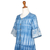 Cotton batik tunic dress, 'Cerulean Today' - Cerulean and Alabaster Cotton Batik Tunic Dress from Java
