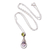 Amethyst and peridot pendant necklace, 'Primaveral Soul' - 1-Carat Amethyst and Peridot Pendant Necklace from Bali thumbail
