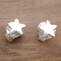 Sterling silver stud earrings, 'Little Star' - Star-Themed Sterling Silver Stud Earrings Crafted in Bali