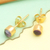 Gold-plated amethyst stud earrings, 'Petite Purple' - 18k Gold-Plated Stud Earrings with Amethyst Stone from Bali (image 2b) thumbail