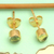 Gold-plated peridot stud earrings, 'Petite Green' - 18k Gold-Plated Stud Earrings with Peridot Stone from Bali (image 2) thumbail