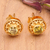 Gold-plated peridot stud earrings, 'Sweet Girl' - 18k Gold-Plated Peridot Stud Earrings Crafted in Bali (image 2) thumbail