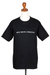 Baumwoll-T-Shirt - Inspirierendes schwarzes Kurzarm-T-Shirt aus Baumwolle aus Bali