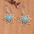 Amazonite dangle earrings, 'Success Chakra' - Chakra-Inspired Dangle Earrings with Amazonite Cabochons