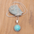 Amazonite pendant necklace, 'Successful Destiny' - Sterling Silver Pendant Necklace with Amazonite Cabochon
