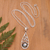 collar con colgante de perlas cultivadas - Collar con Colgante de Plata de Ley con Perla Negra Cultivada