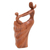 Escultura de madera - Escultura semiabstracta de madre e hijo en madera de suar marrón