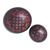 Batik wood decorative bowls, 'Truntum Spring' (set of 2) - Red and Black Wadang Wood Batik Centerpieces (Set of 2) thumbail