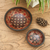 Batik wood decorative bowls, 'Truntum Spring' (set of 2) - Red and Black Wadang Wood Batik Centerpieces (Set of 2) (image 2b) thumbail