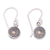 Gold-accented dangle earrings, 'Antique Gong' - Gong-Themed Sterling Silver Dangle Earrings with Gold Accent