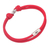Sterling silver pendant cord bracelet, 'Lineage O' - Red Cord Bracelet with Sterling Silver Pendant