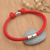 Sterling silver pendant cord bracelet, 'Lineage B' - Sterling Silver and Cord Pendant Bracelet from Bali