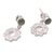 Peridot dangle earrings, 'Anahata Chakra' - Sterling Silver Peridot Heart Chakra Symbol Dangle Earrings