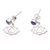 Amethyst dangle earrings, 'Swadhisthana Chakra' - Amethyst and Silver Sacral Chakra Symbol Dangle Earrings