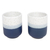 Tazas de cerámica, (par) - Juego de 2 tazas de cerámica jaspeada en tonos azul y blanco