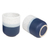 Ceramic cups, 'Snowy Midnight' (pair) - Set of 2 Speckled Ceramic Cups in Blue and White Hues