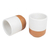 Ceramic cups, 'Sweet Evening' (pair) - Set of 2 Speckled Ceramic Cups in Brown and White Hues