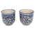 Keramikbecher, (Paar) - Set aus 2 handgefertigten klassischen Keramikbechern in Blau und Weiß