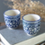 Ceramic cups, 'Palatial Mornings' (pair) - Set of 2 Handcrafted Classic Ceramic Cups in Blue and White