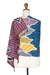 Batik rayon shawl, 'Island Vibes' - Handcrafted Vibrant Geometric Batik Rayon Shawl from Java