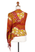 Batik rayon shawl, 'Shore Sunset' - Warm-Toned Handcrafted Batik Rayon Shawl from Java