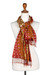 Batik rayon shawl, 'Shore Sunset' - Warm-Toned Handcrafted Batik Rayon Shawl from Java