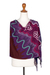 Batik rayon shawl, 'Magical Breeze' - Handcrafted Purple and Burgundy Batik Rayon Shawl from Java