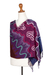 Batik rayon shawl, 'Magical Breeze' - Handcrafted Purple and Burgundy Batik Rayon Shawl from Java