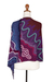 Batik rayon shawl, 'Magical Breeze' - Handcrafted Purple and Burgundy Batik Rayon Shawl from Java